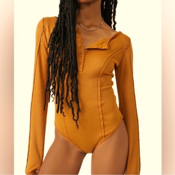 Free People Amber Sloane Bodysuit NWT🧡💛 - Picture 1 of 6